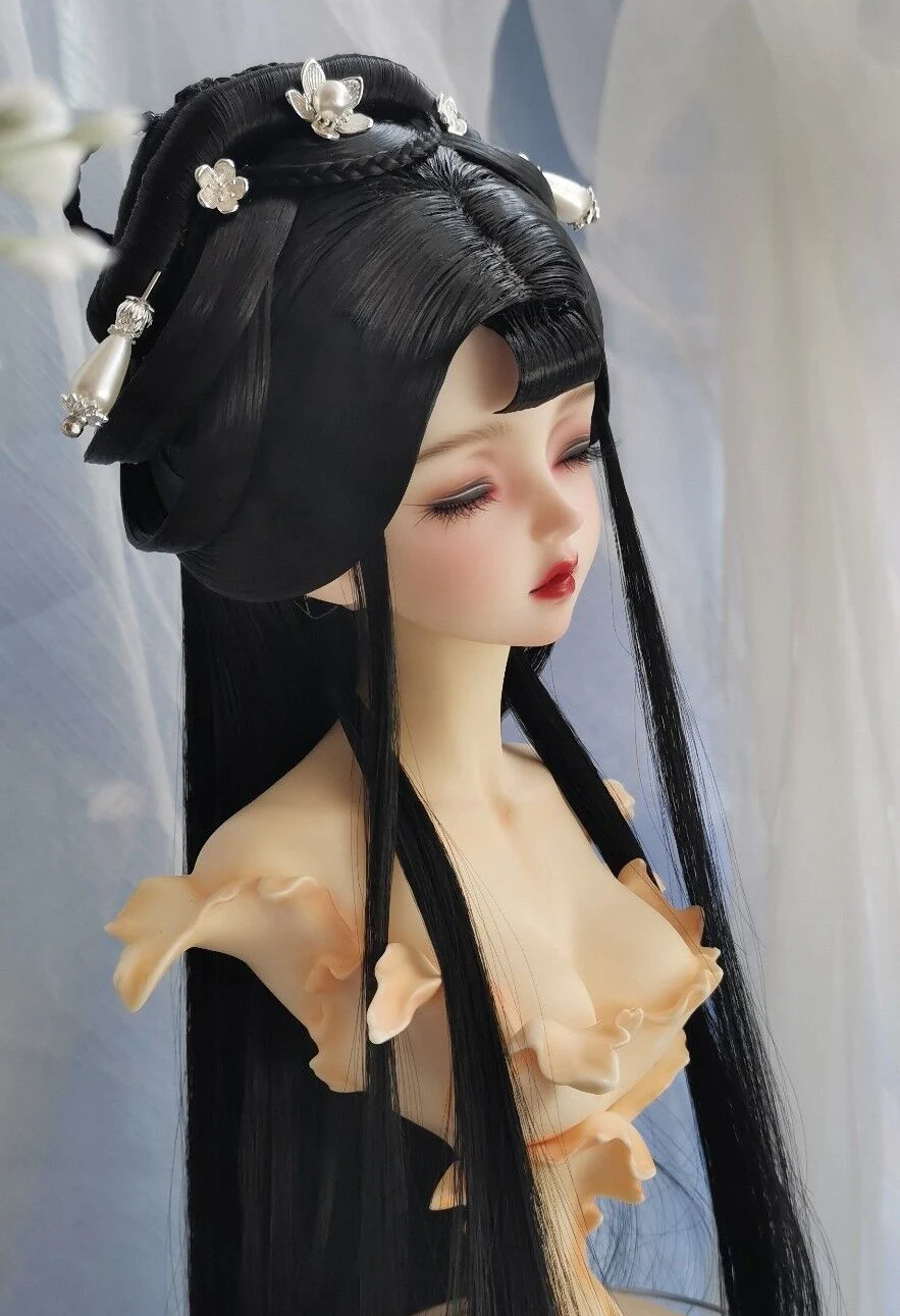 

1/6 1/4 1/3 BJD Кукольные парики Винтаж Hanfu Длинные волосы Древний костюм Фея Парик для YOSD MSD SD13 Девушка SSDF Дядя Аксессуары A1542