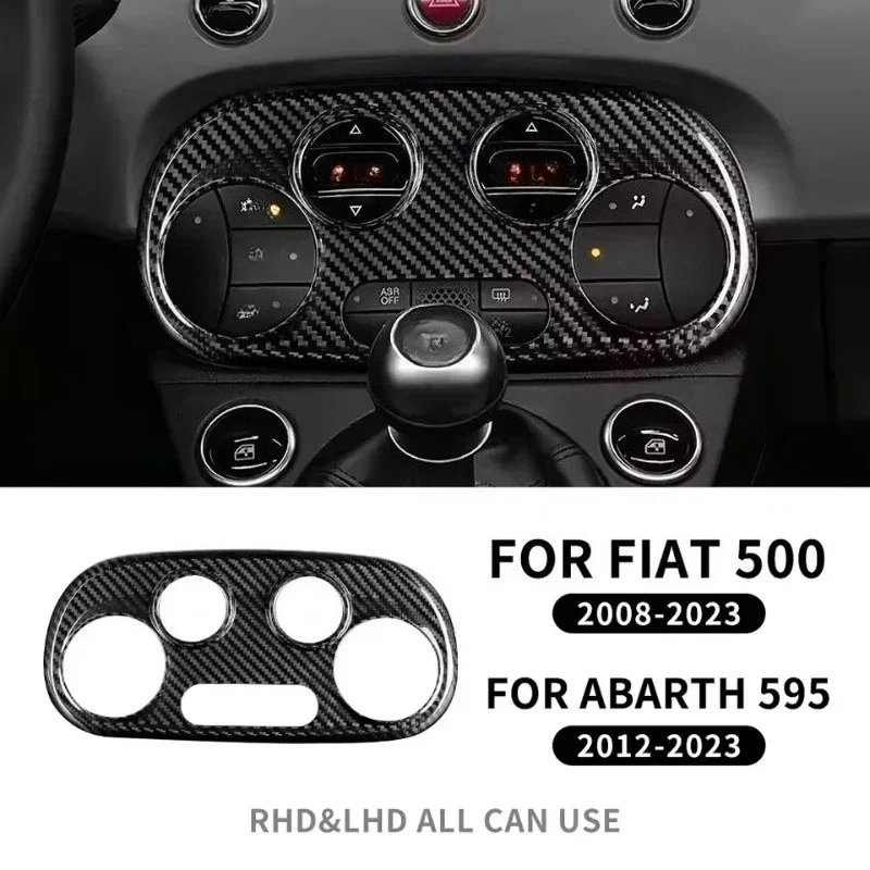 

For Fiat For Abarth 595 695 Dry Carbon Fiber Interior Air Conditioner Control Switch Panel Decoration Modification Accessories