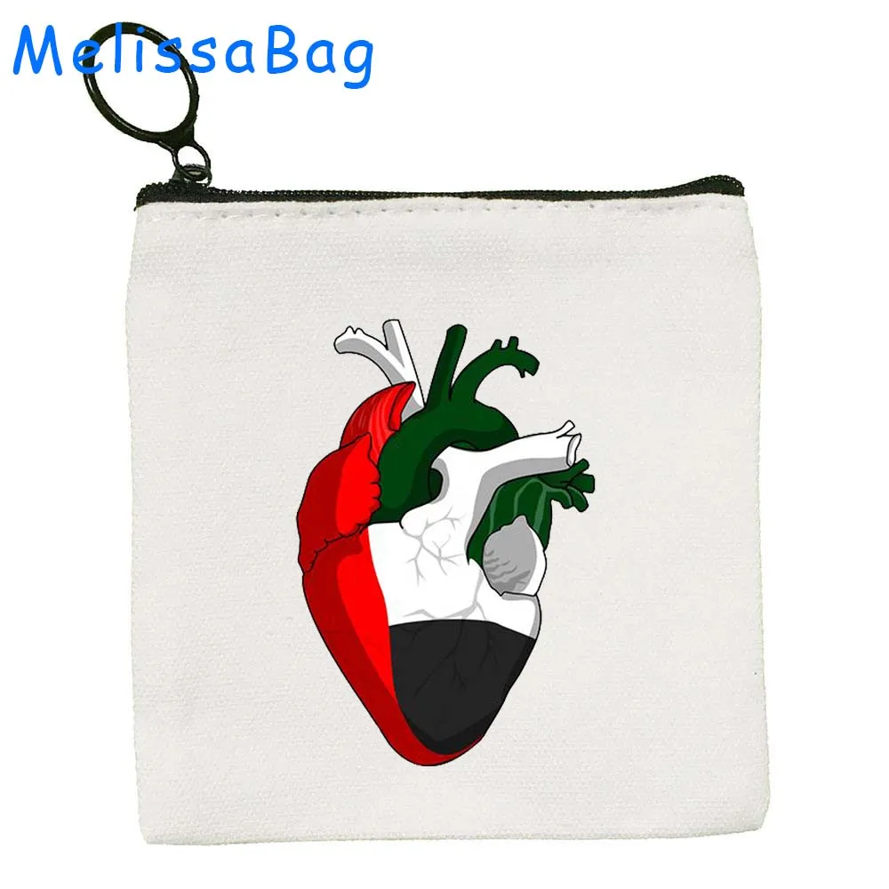 Peace Butterfly Heart Jerusalem Dome Mosque Church Moon Star Paintings Gifts Canvas Coin Purse Key Case Bag Wallet Zipper Pouch