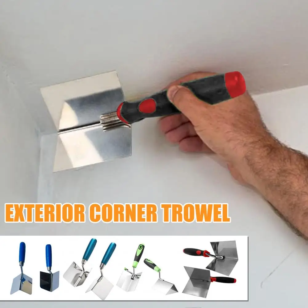 Rubber Grip Masonry Tool Stainless Steel Trowel 2pcs Stainless Steel Drywall Corner Trowel Set Ergonomic Soft Grip for Precision
