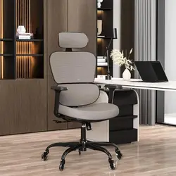 Executive Swivel Chair Computer Chair With 3D Adjustable Armrest Lumbar Support Blade Wheels Office Furniture