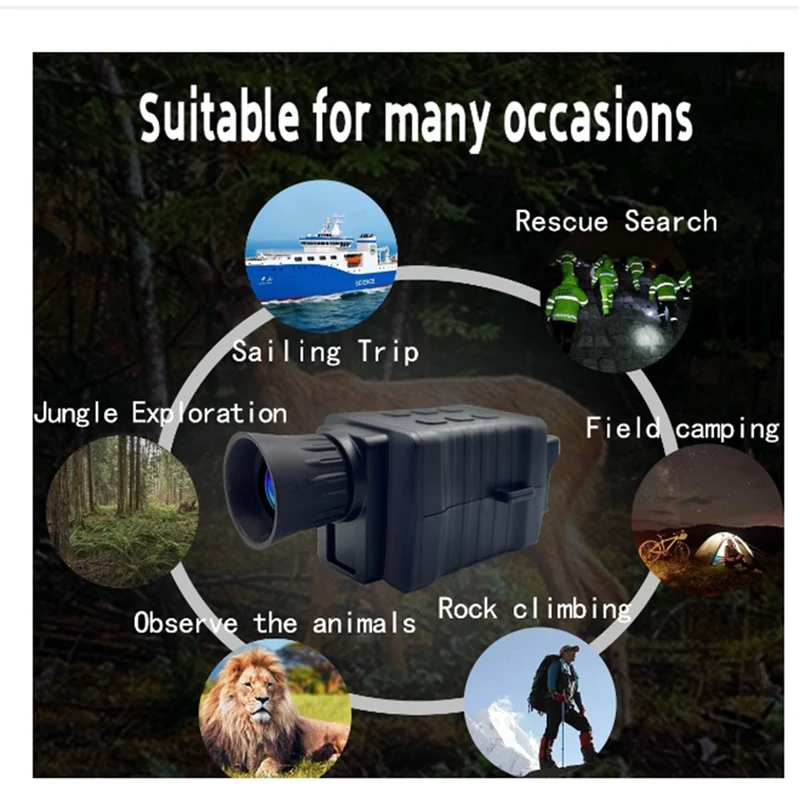 NV3000 Monocular Night Vision 5X Digital Zoom 4K HD 36MP Infrared Night Detection Hunting Telescope Outdoor