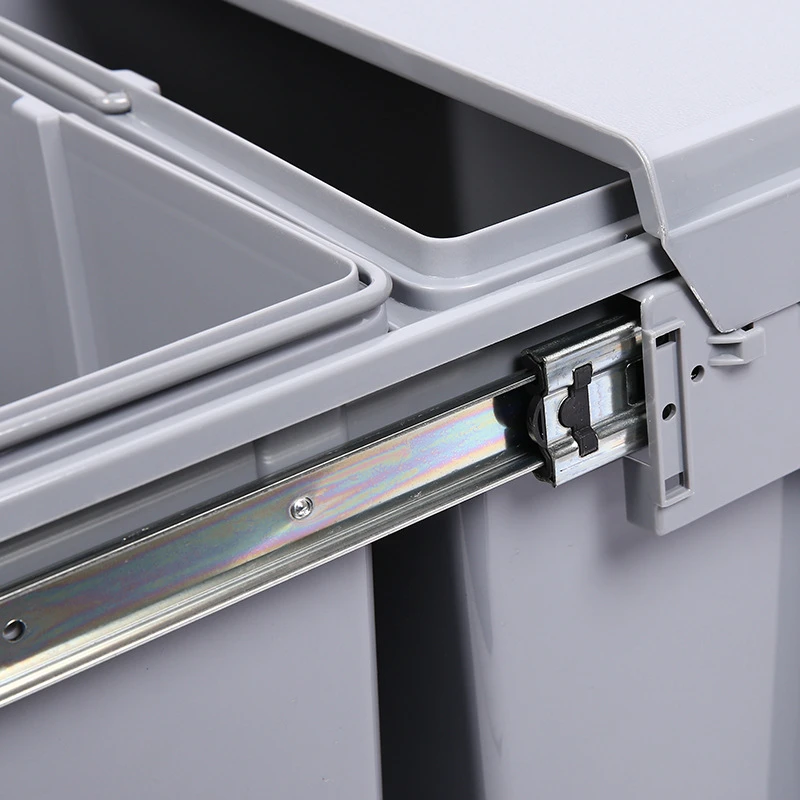 

400-Series Cabinet-Style Pull-Out Recycling Bin, 15L x 2, Built-In Dual-Bin or Triple-Bin Plastic, for Kitchen Hidden Storage
