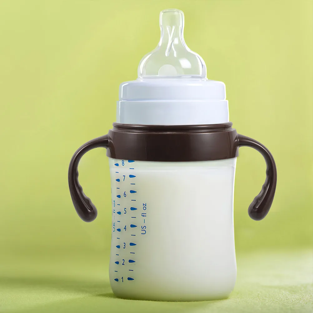 2Pcs Baby Bottle Handles Wide Neck Easy to Hold Lightweight Dust Covers Feeding Accessories for Toddler Bottle Grip