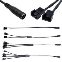 New DC 5.5*2.1 mm Female To 4 Pin Pwm Fan Adapter Cable 1 to 4/3/2/1 Ways Computer PC Fan Power Supply Connector Cable 12V Black
