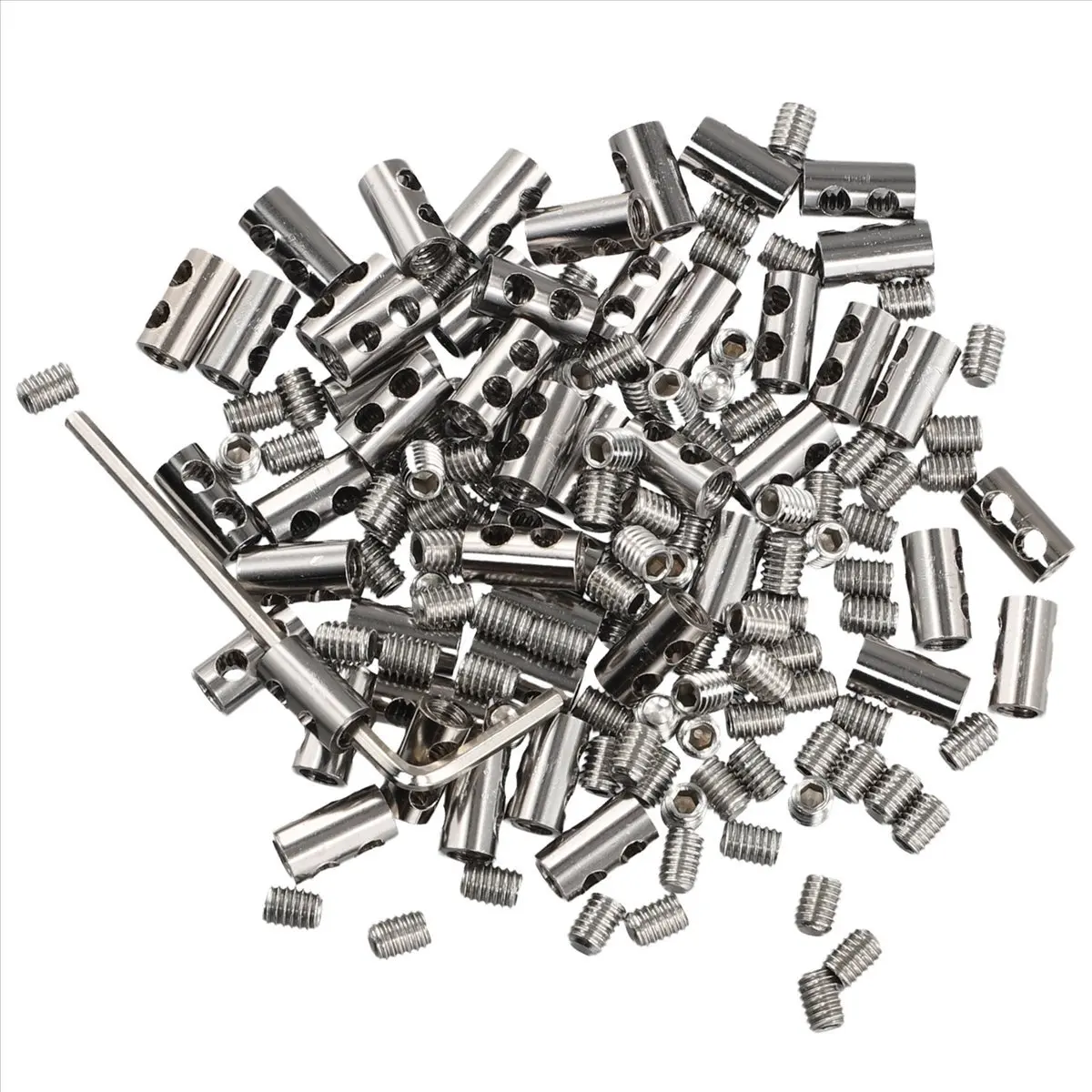 A78I 50Pcs Wire Rope Clamp for 3mm Cable Fastener Clip Adjustable Copper Metal Fixture Sling Fixing Accessories
