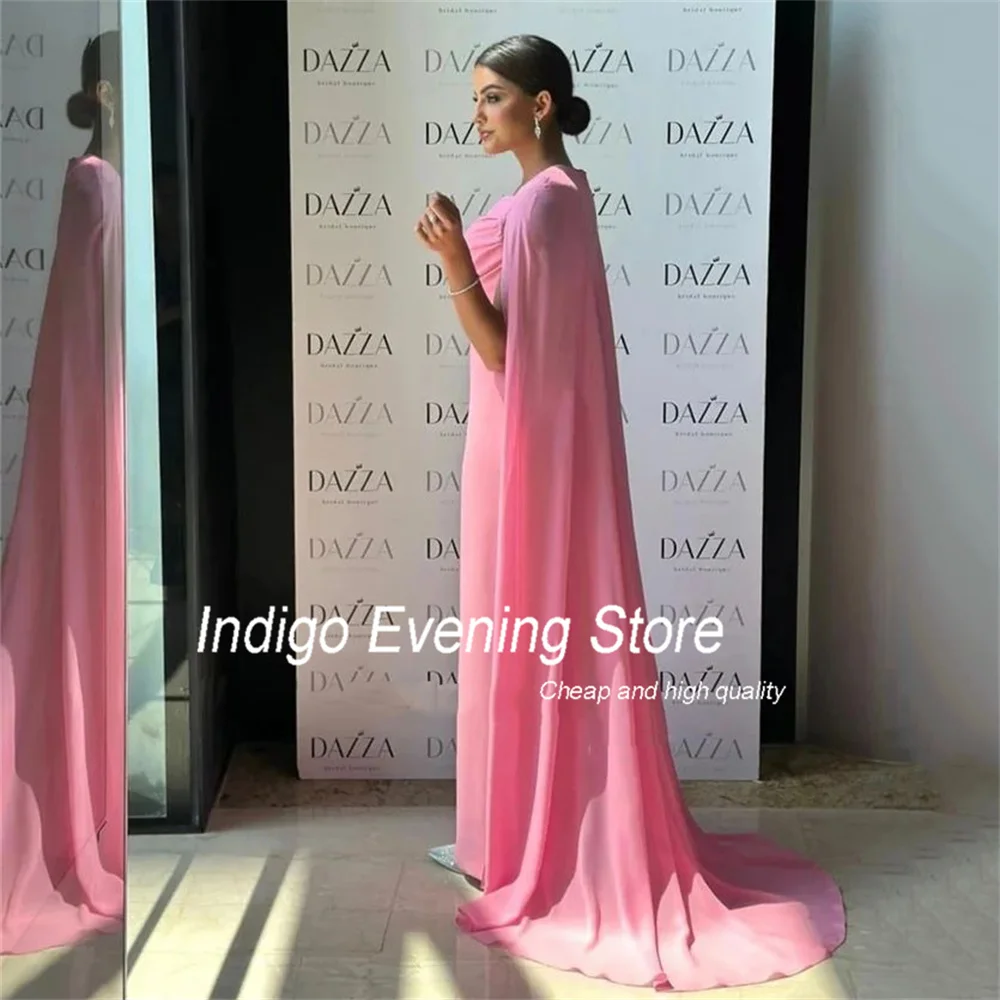 Indigo Prom Dresses Mermaid Square Collar Pleat Floor-Length Elegant Evening Gowns For Women Sweep Train  فساتين الس Customized