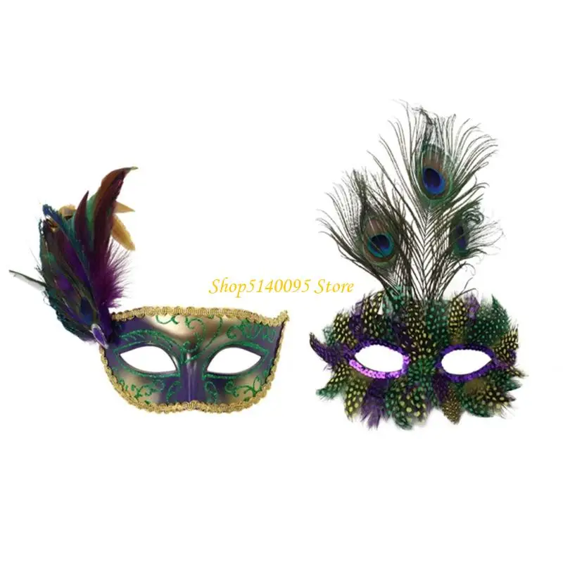 

DXAE мерцающее перо маскарадный аксессуар стразы украшенная полумаска дышащая одежда для тематических вечеринок и