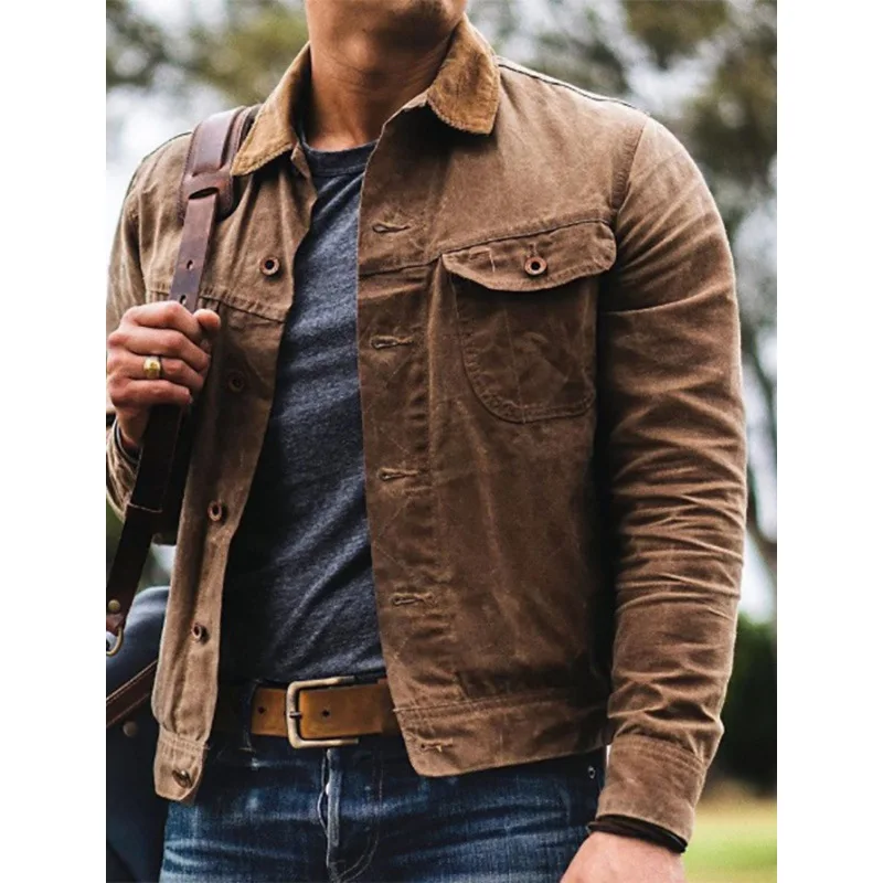 

New Men European American Casual Cardigan Lapel Coat Men