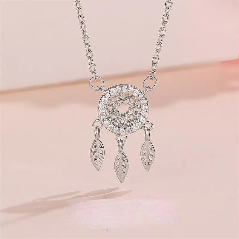 Jewelry on the Neck Aesthetic Accessories 925 Sterling Silver Luxury Designer Jewelry Pendant Dream Catcher Design Necklace