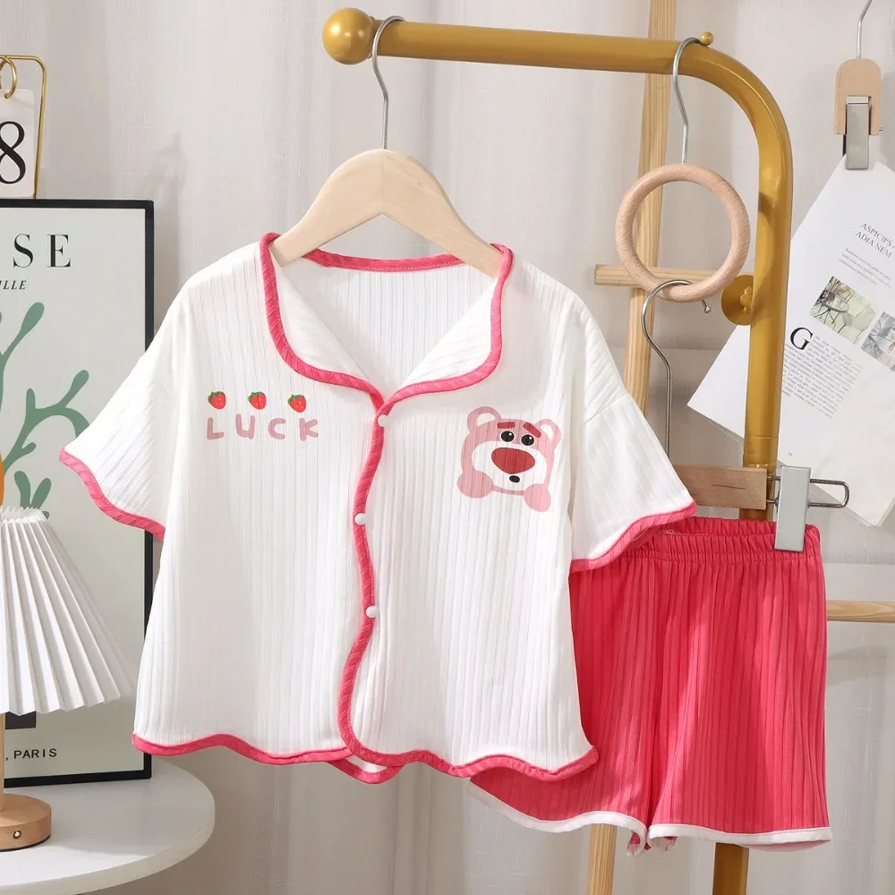 

Sweet Kawaii Sanrio Anime Kuromi Ice Silk Home Wear Hoodie Pants Clothes Cute Cartoon Short-sleeved Shirt Gifts for Kids
