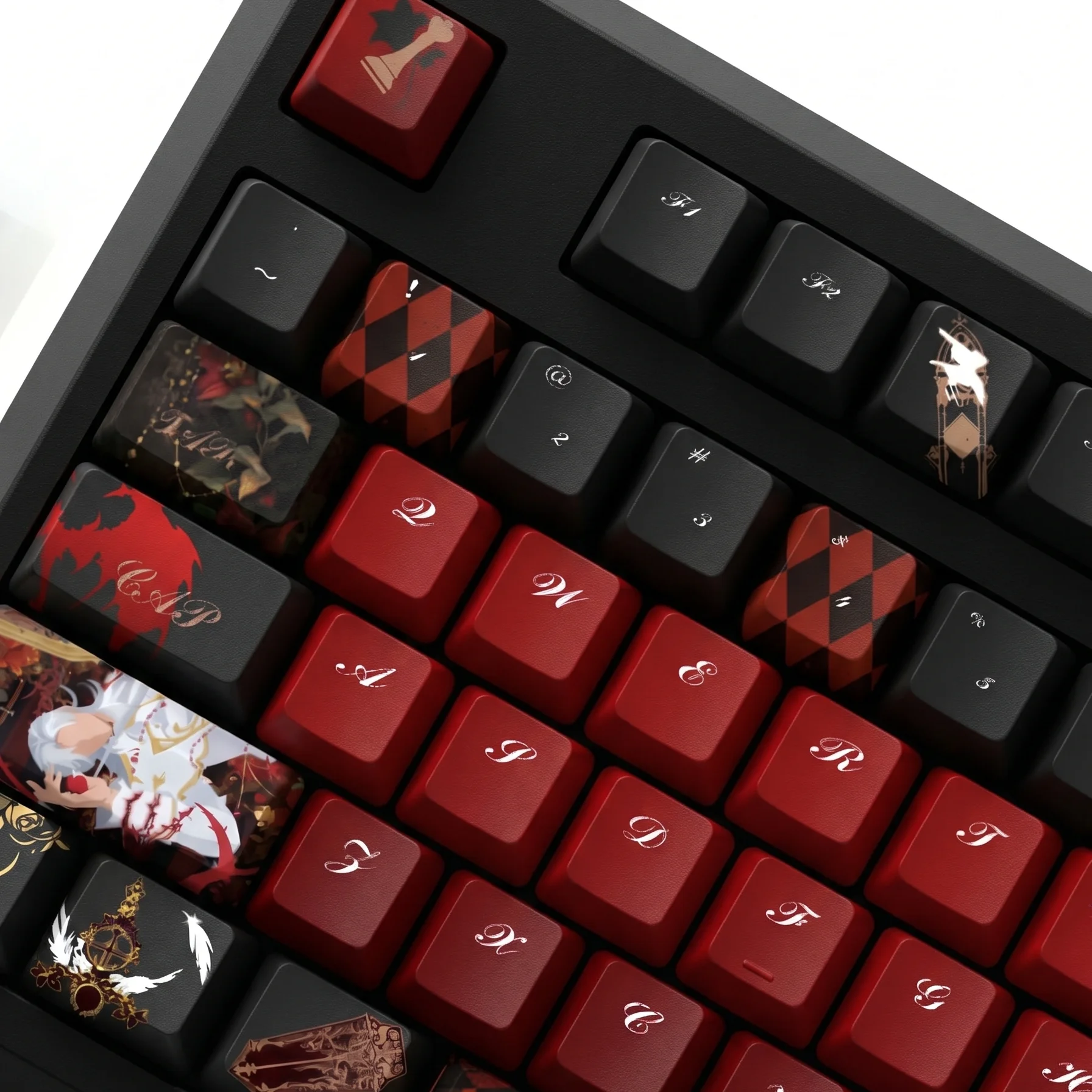 120 Keys Love and Deepspace Sylus Keycaps Game Chreey PBT Transparent Key Caps for Made68 Mad68 Wooting 60 Mechanical Keyboard