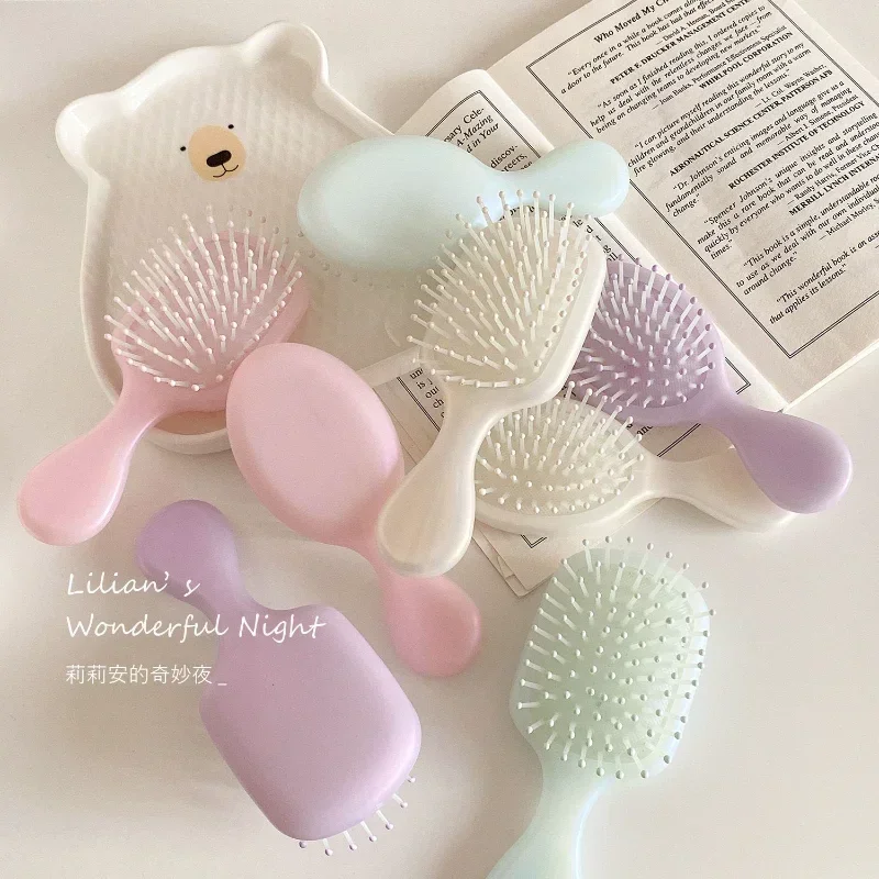 Small Toddler Girl Hair Brush Simplicity Fashion Solid Color Massage Air Cushion Comb for Kids Lovely Hair Care Tool