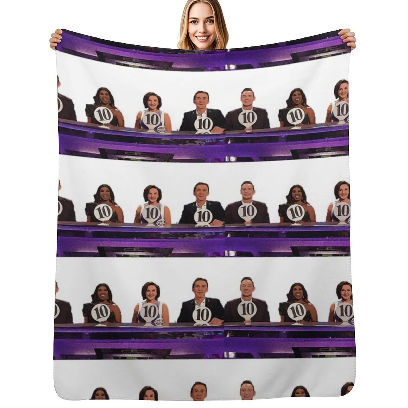 

Strictly Judges 10s Throw Blanket Decorative Sofa Retros Furrys Flannel Fabric Blankets
