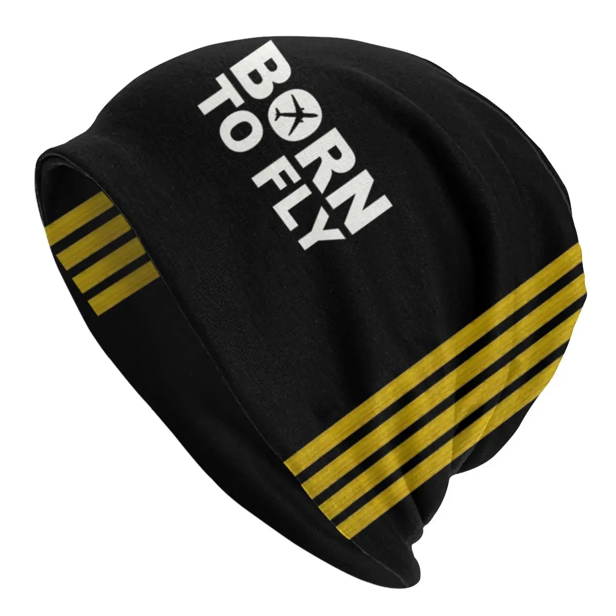 

Warm Bonnet Femme Knitted Hats Street Born To Fly Captain Stripes Beanie Cap Outdoor Pilot Air Fighter Beanies Caps For Men