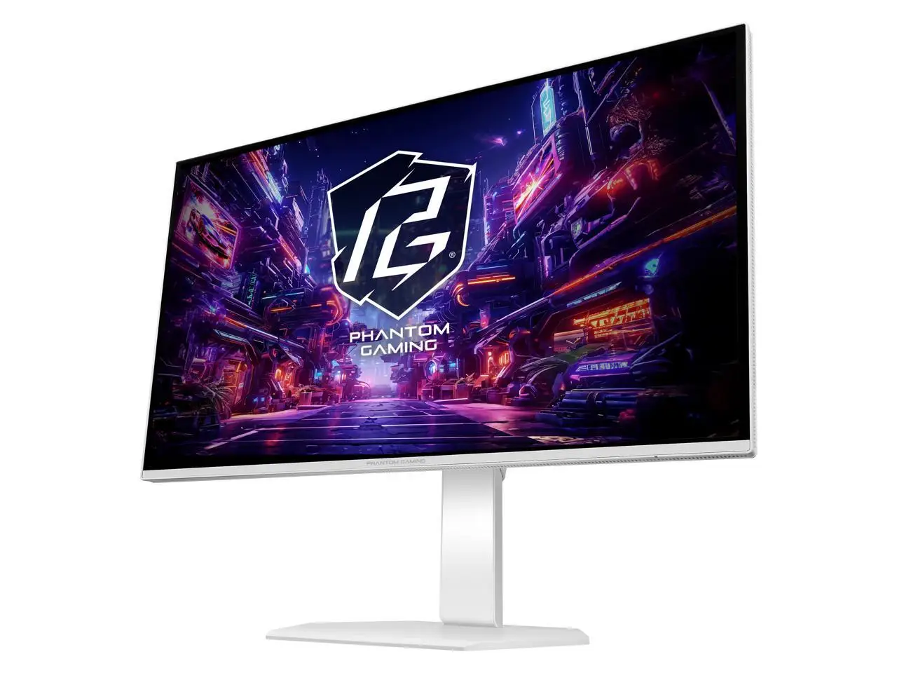 ASRock Phantom Gaming  27 inch QHD 2K 1440P 240Hz AMD FreeSync Premium 0.03ms HDR10 OLED White Gaming Computer Monitor with Height Adjustable, Swivel, Pivot & Tilt Stand PGO27QSA-W