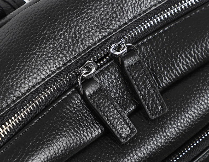 NZPJ Leder Herren Rucksack Natürliches Rindsleder Rucksack Mode Reisetasche Koreanische Version Schultasche Computertasche Für 15-Zoll-Laptop – Detail 11