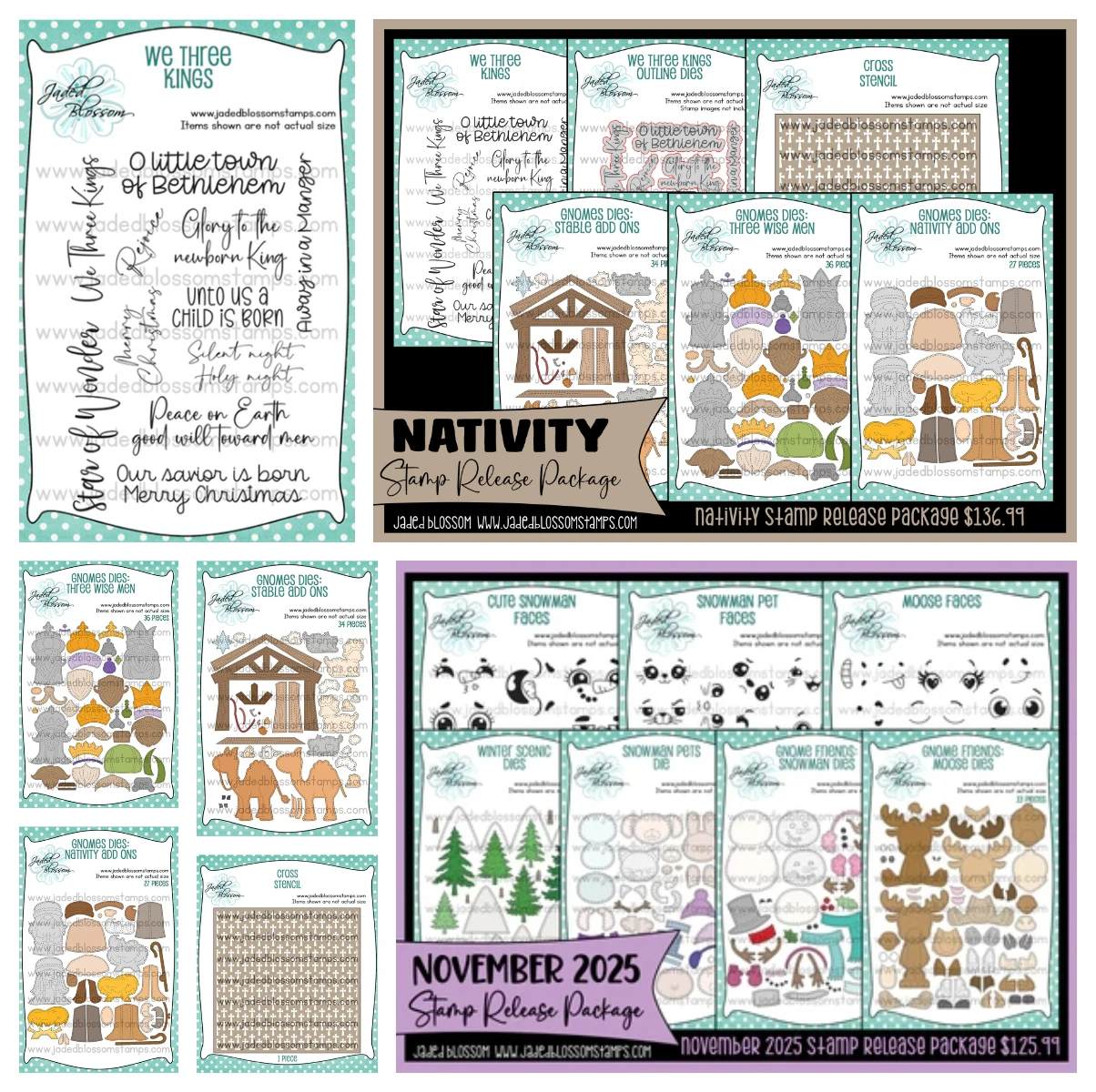 

November New Gnome Dies: Nativity Stamp Release Package Stable Add Ons We Three Kings Dies Stencils DIY Scrapbooking Diary Card