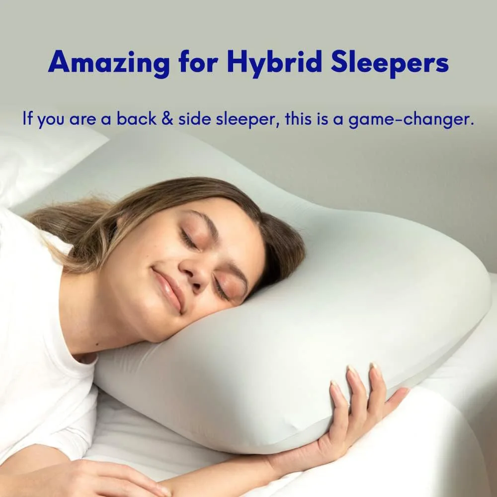 Memory Cotton Cervical Support Pillow for Side Supine Sleep Gently Supports Head Neck Knitted Technics Massage Pillow
