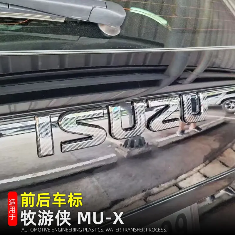 

For Isuzu MU-X MuX 2023 2024 ABS Carbon fiber fuel tank lid handle door bowl front and rear identity car decoration stickers
