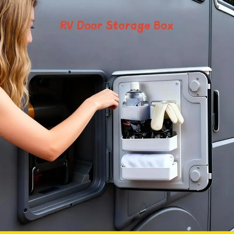 SZCH RVs Door Storage Shelf With Easy Access To Items Storage Compartment For Small Space White/Black