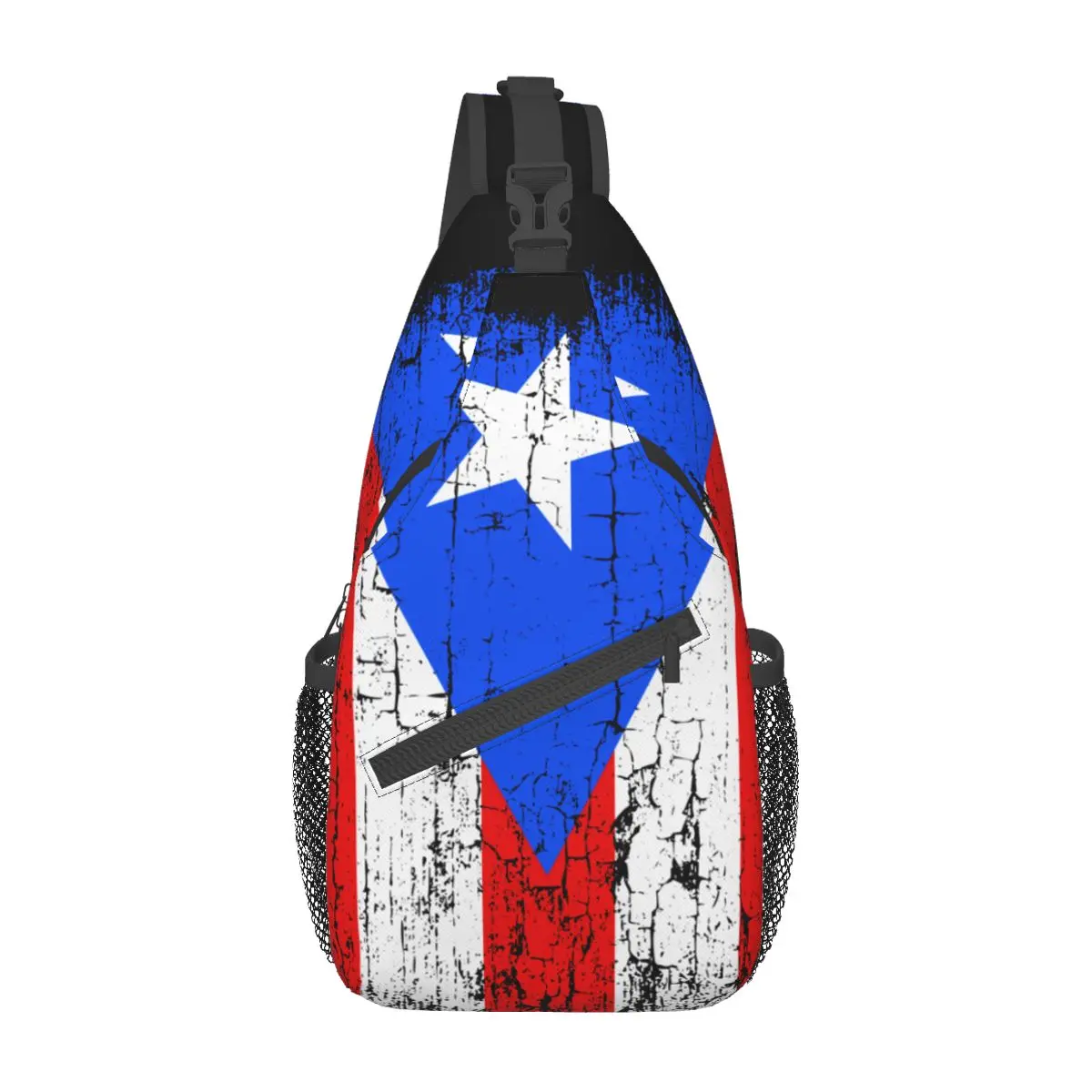 

Vintage Puerto Rico Flag Crossbody Sling Bags Casual Chest Bag Rican Pride Shoulder Backpack Daypack for Hiking Travel Sports