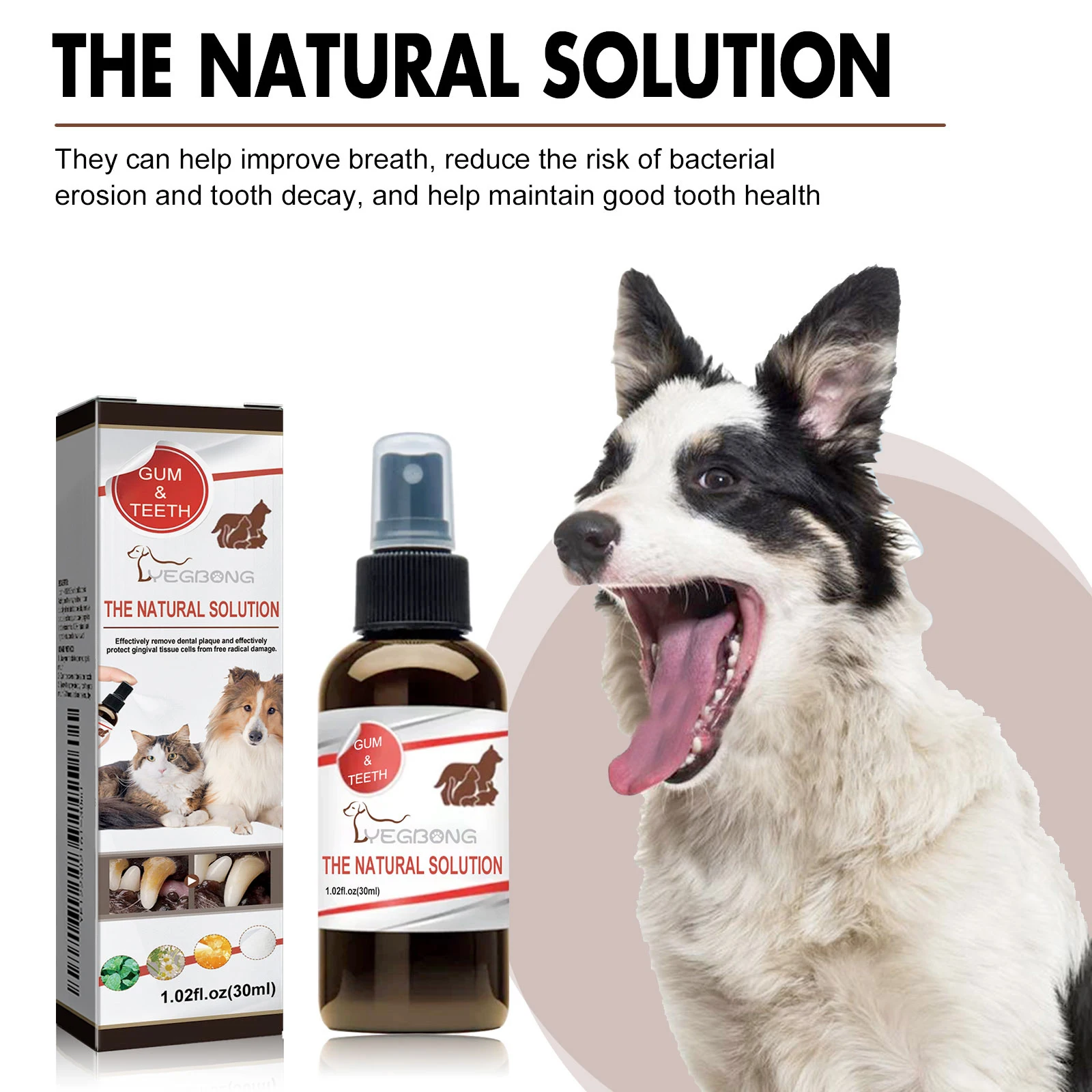 Pet Oral Cleansing Spray Effectively Remove Teeth Stain Tartar Eliminate Oral Odor Breath Freshening Dog Tooth Cleaner Deodorant