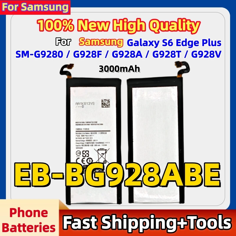 High quality EB-BG928ABE For Samsung Galaxy S6 Edge Plus SM‑G9280 / G928F / G928A / G928T / G928V Phone Batteries Fast Shipping