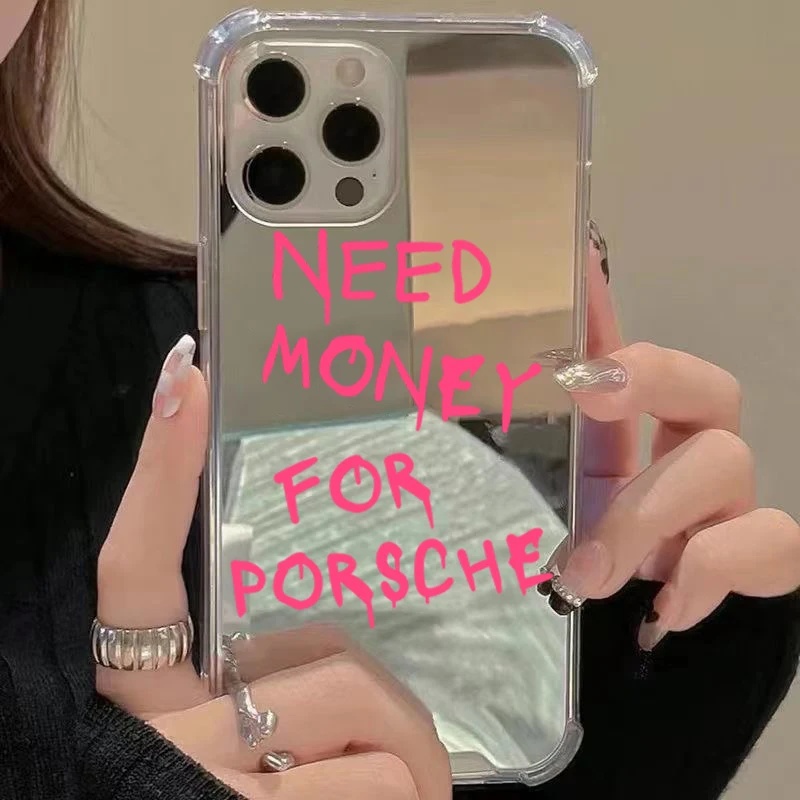 Funda acrílica de espejo con grafitis y personajes para iPhone 17 16 11 12 13 14 15 Pro Max XS X XR 7 8 Plus, a prueba de golpes 4