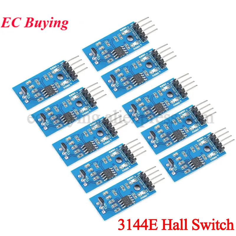 10pcs/1pc LM393 3144E Hall Sensor Module Magnetic Swich Speed Counting Counter Detection For DIY Smart Car A3144/OH3144/3144