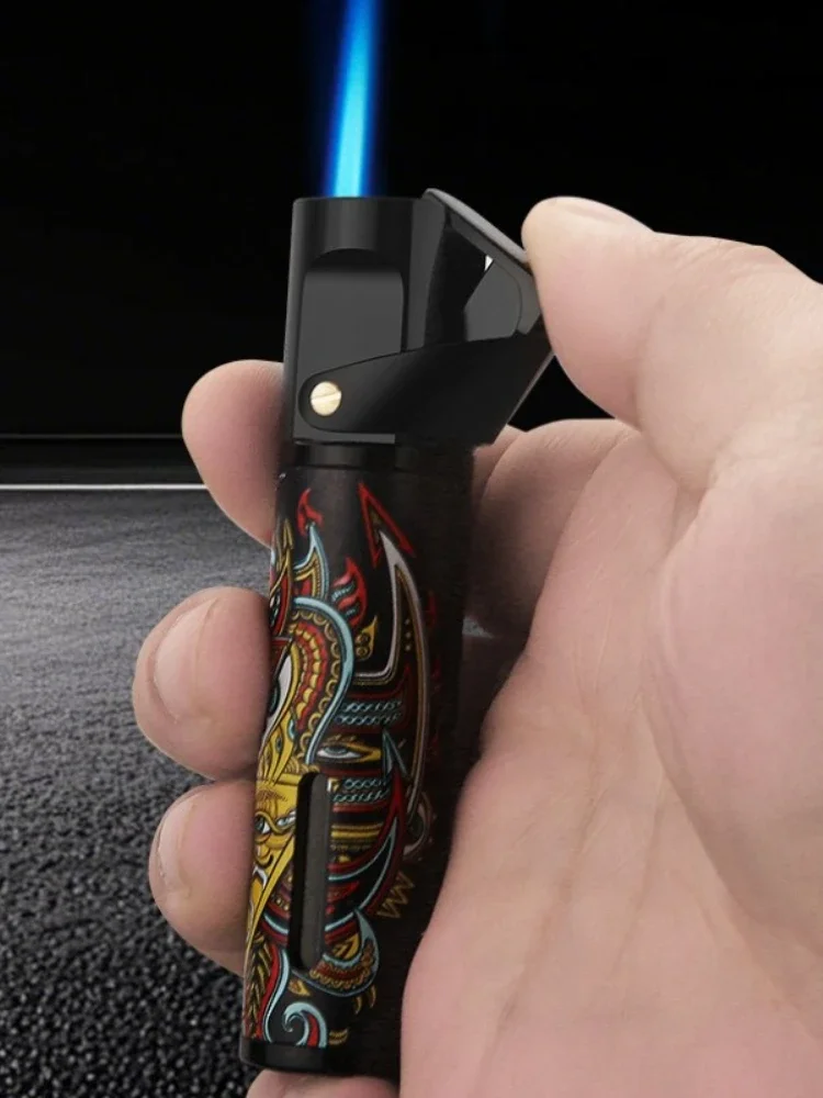 Briquets à cigares coupe-vent en métal, meule honnête, briquet à gaz Butane, torche Turbo, pistolet de soudage, accessoires pour fumer