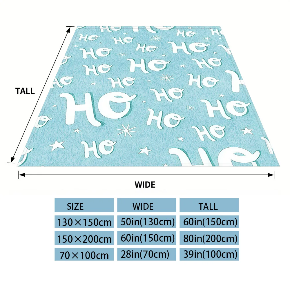 Christmas Ho Typo Winter And Summer Dual-Use Comfortable Flannel Blanket, Soft And Sticky Sofa Cover Blanket, Exquisite Gift