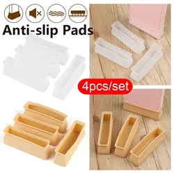 4pcs Silicone chair leg caps Anti slip Furniture Feet Cover Floor Protector Pad Wood Sofa Table Bed Mute Mat Bumper Damper