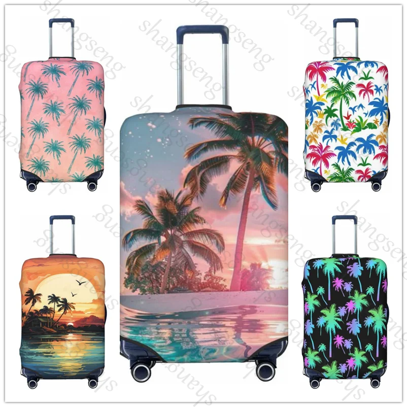Coconut Tree Travel suitcase protective case, suitcase cover, elastic protection, washable Luggage cover, 18-32 in