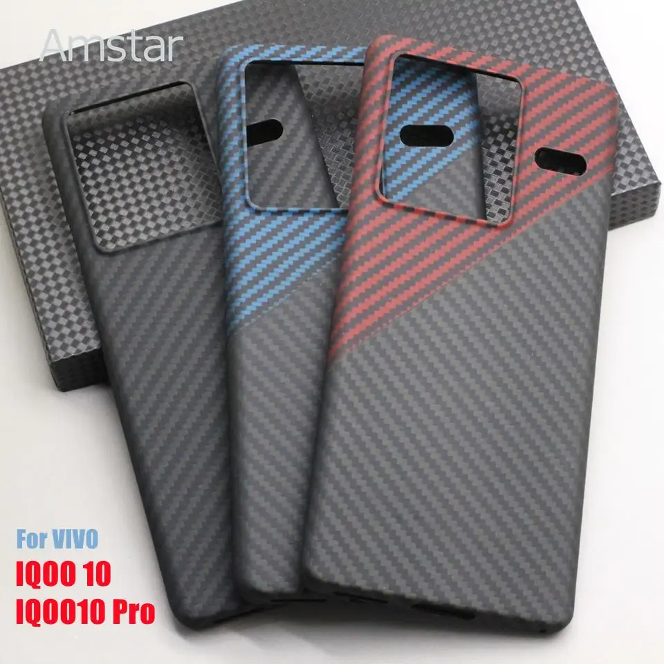 

Amstar Multicolor Carbon Fiber Phone Case VIVO IQOO 10 Pro High Quality Aramid Fiber Ultra-thin Anti-drop IQOO 10 5G Cover.