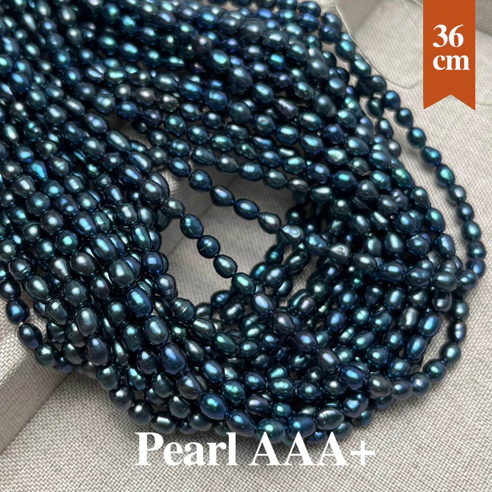 

Gloss Natural Freshwater Black Pearl Beads AAA+ Rice Pearl Loose Spacer Beaded for Making DIY Necklace Bracelets 4-5mm 5-6mm