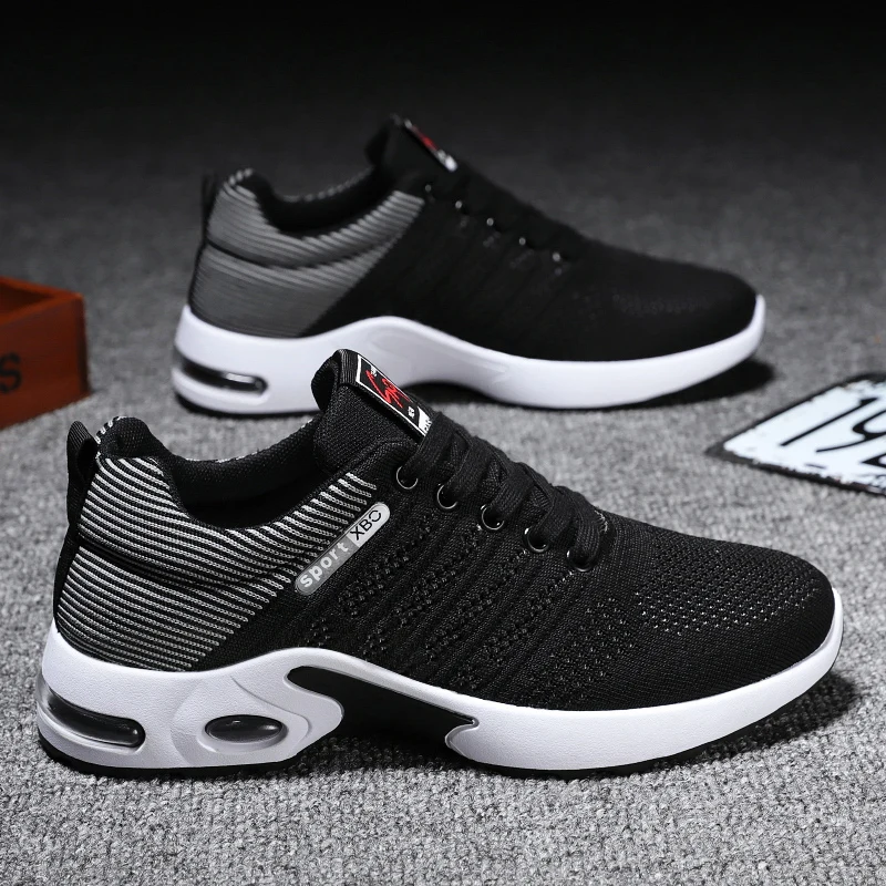 Men's Casual Sneakers Breathable Men's lightweight casual sports shoes for men knitted mesh casual shoes, comfortable cushioned