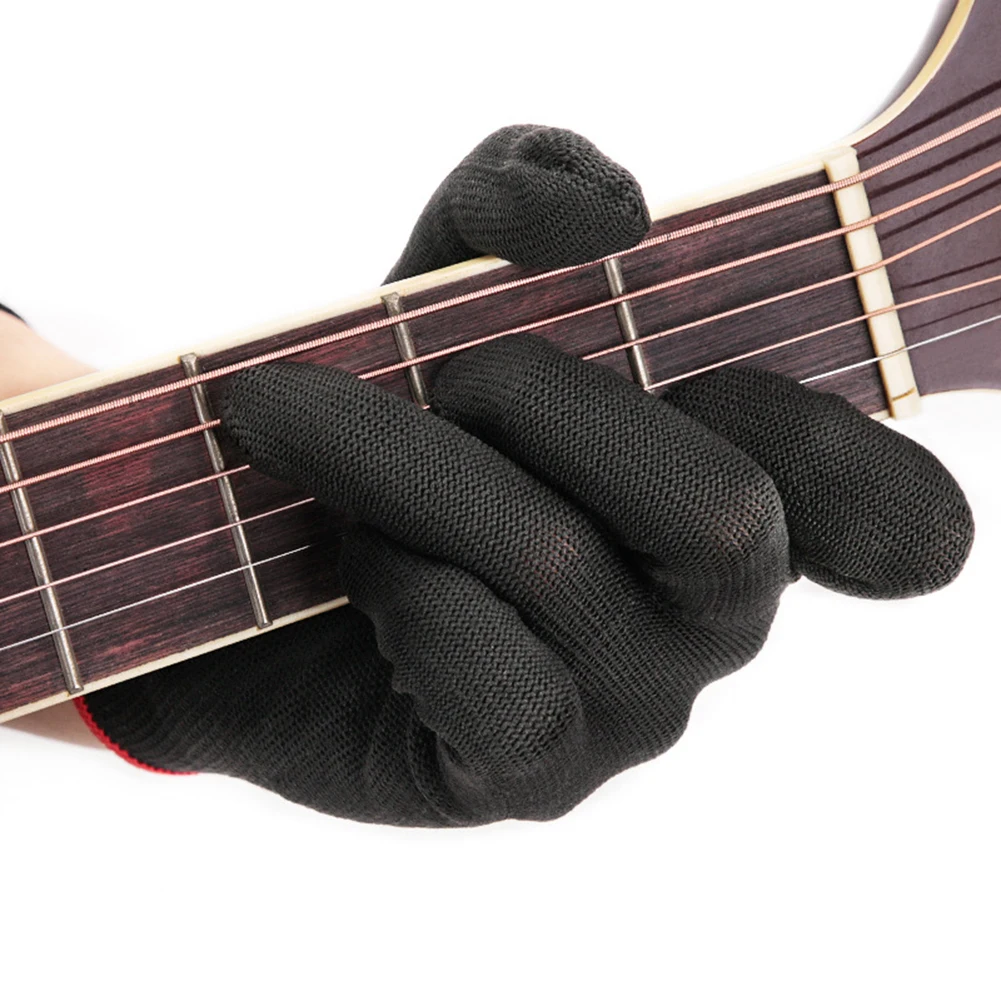 2pcs Anti-Pain Finger Hand Guitar Gloves Bass Gloves Practice Beginner Musicians Guitar Finger Protectors Gig Gloves S/M/L