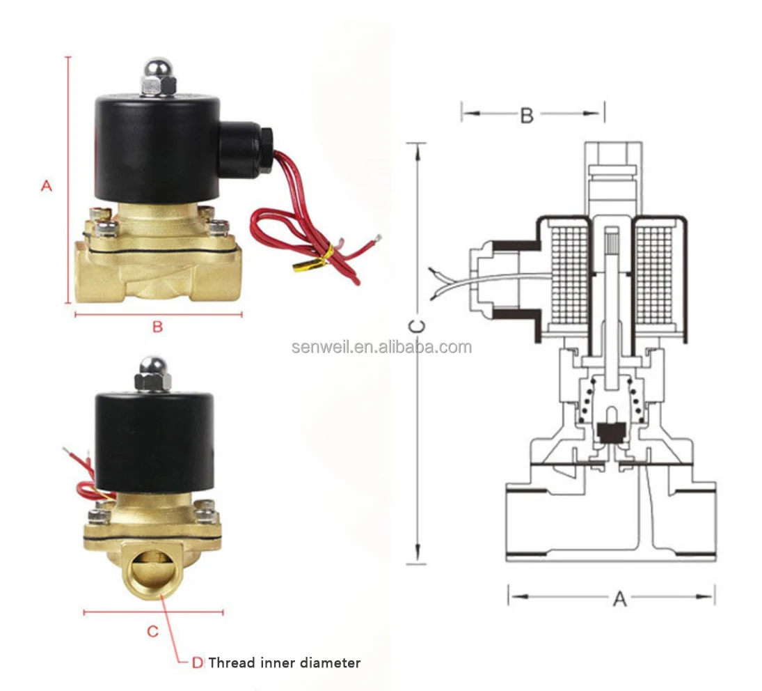Électrovanne Normally closed direct-acting oil-air solenoid valve electric brass water Pneumatique — détail 2