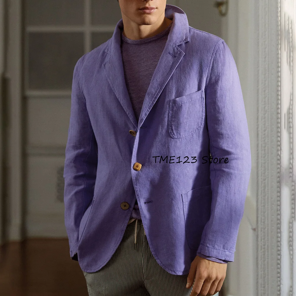 

Мужские классические пальто, льняные модные пиджаки, стильные повседневные пиджаки для мужчин, однобортные костюмы с тремя карманами, блейзер, одежда
