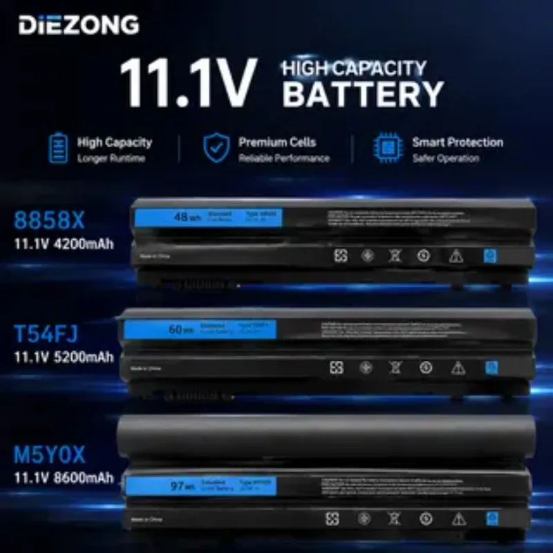 11.1V 48Wh/60Wh/97Wh T54FJ 8858X M5Y0X Laptop Battery for DELL Latitude E5420 E5430 E5520 E5530 E6420 E6430 E6520 E6530 E6540