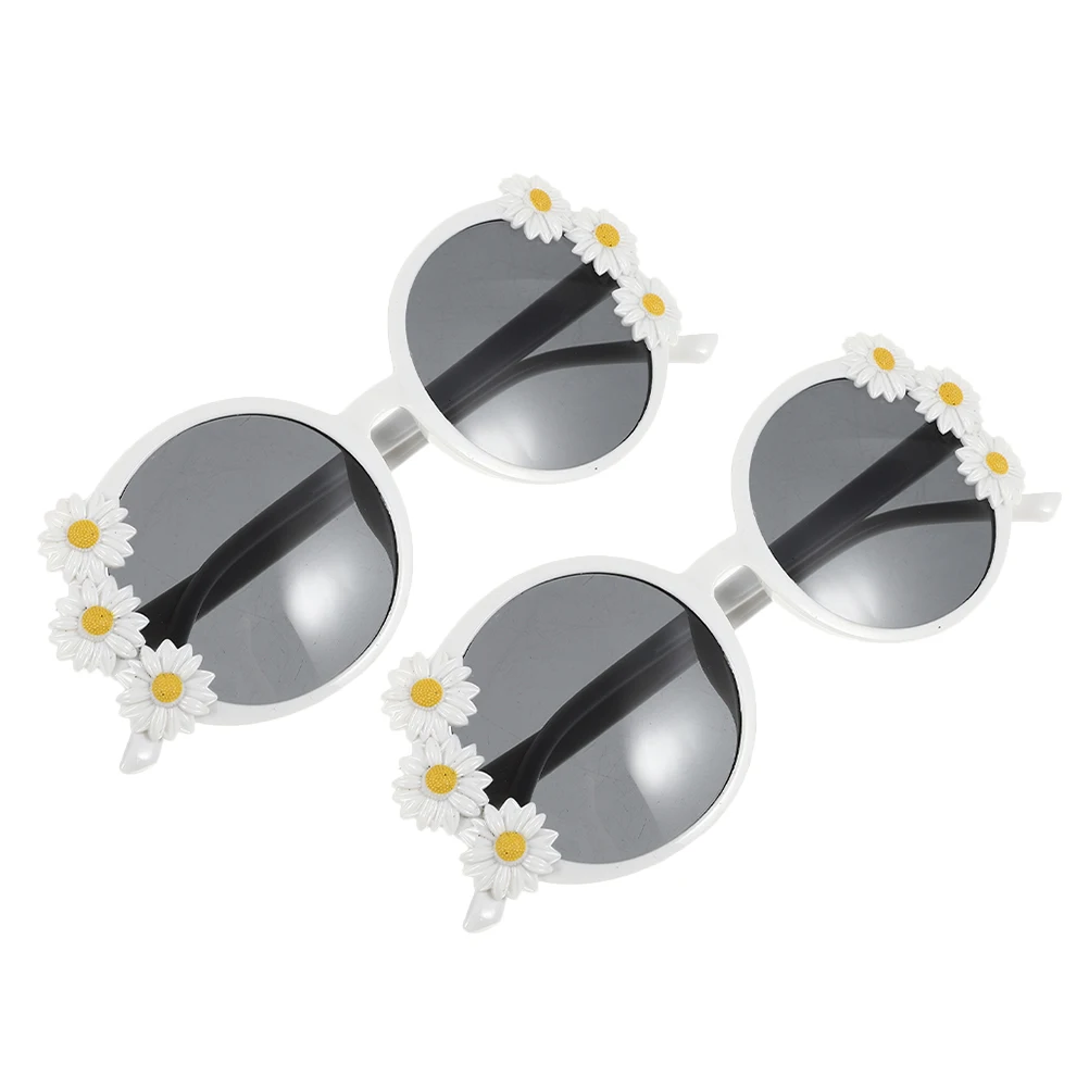 

2Pcs Flower Sunglasses Daisy Shades for Women Hawaiian Party Accessories UV Protection Beach Luau Favors Summer Style Comfort