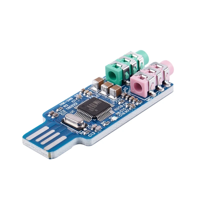 2X Free Driver USB Sound Card CM108 USB Sound Card Chip Blue