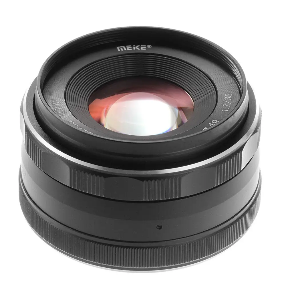 MEIKE 35mm F1.7 Obiettivo principale con messa a fuoco manuale ad ampia apertura per fotocamere EOS NEX Fujifilm FX Nikon M4/3