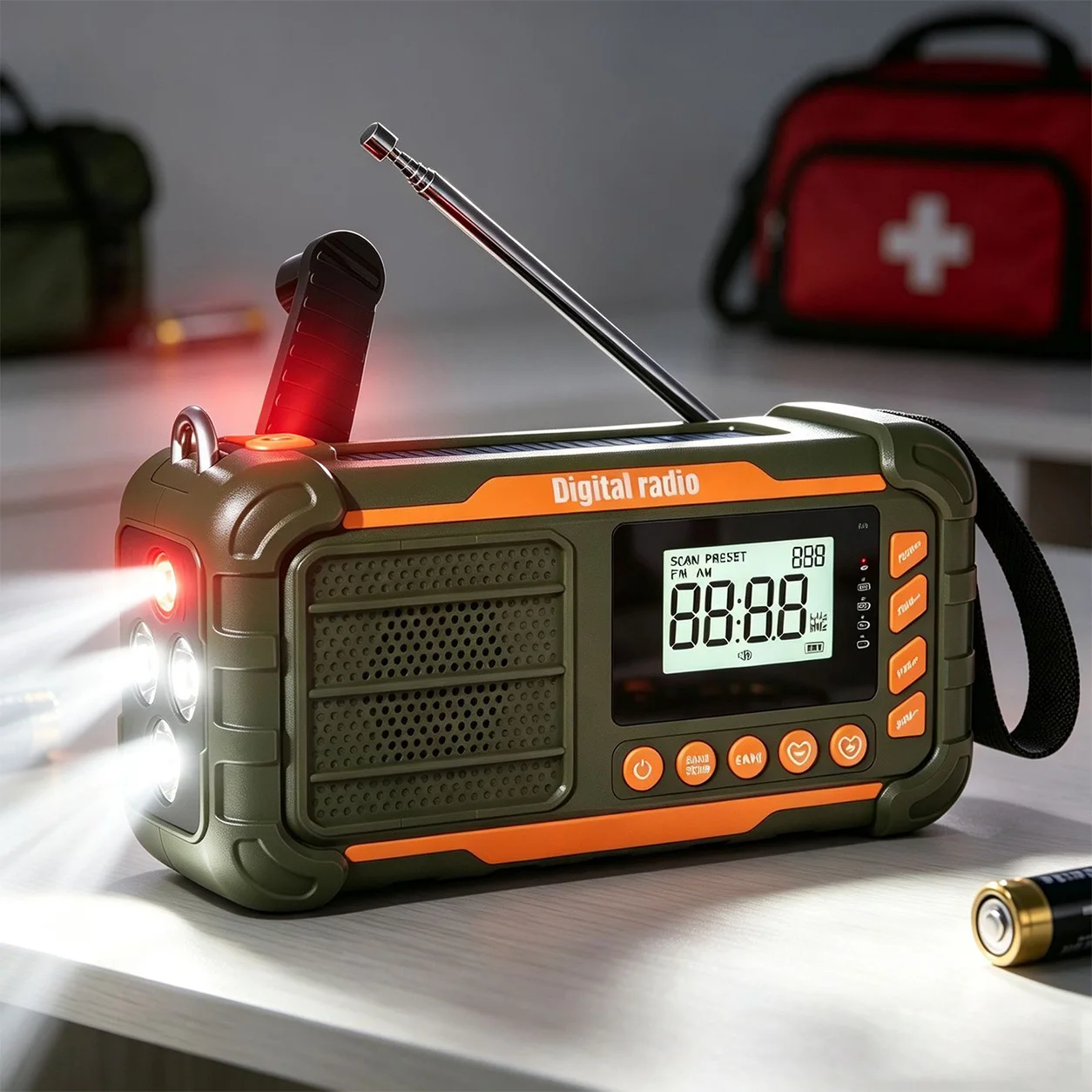Emergency Radio Hand Crank Radio Solar 10000mAh FM AM Weather Radios Charging Power Bank Flashlight LCD SOS Alarm Dropshipping