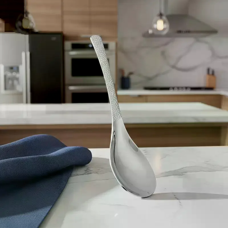 2Pcs Stainless Steel Spoons Dessert Fruit Spoons For Home And Restaurant Soup Ladle Home Kitchen Essential Tools