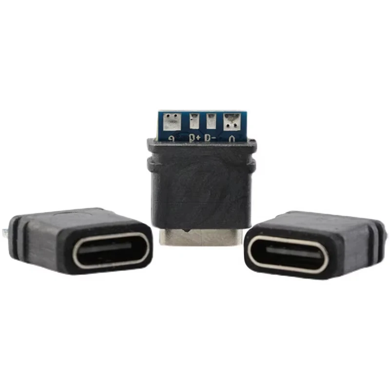 1Pcs Waterproof USB C Jack Type-C 4Pin Female Connector Port Data Socket For DIY PCB Solder Design Charging Data Transmission