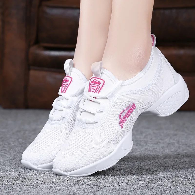 

2022 Women's Dancing Shoes Soft Outsole Woman Breath Jazz Hip Hop Shoes Sports Feature Dance Sneakers Ladies Girl's Modern Shoes