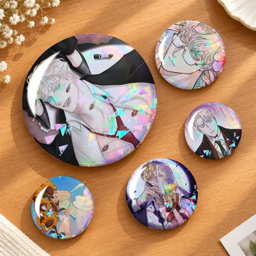 Manhwa Tsar Caesar Roses and Champagne Custom Tinplate Round Button Badge Pins Brooches