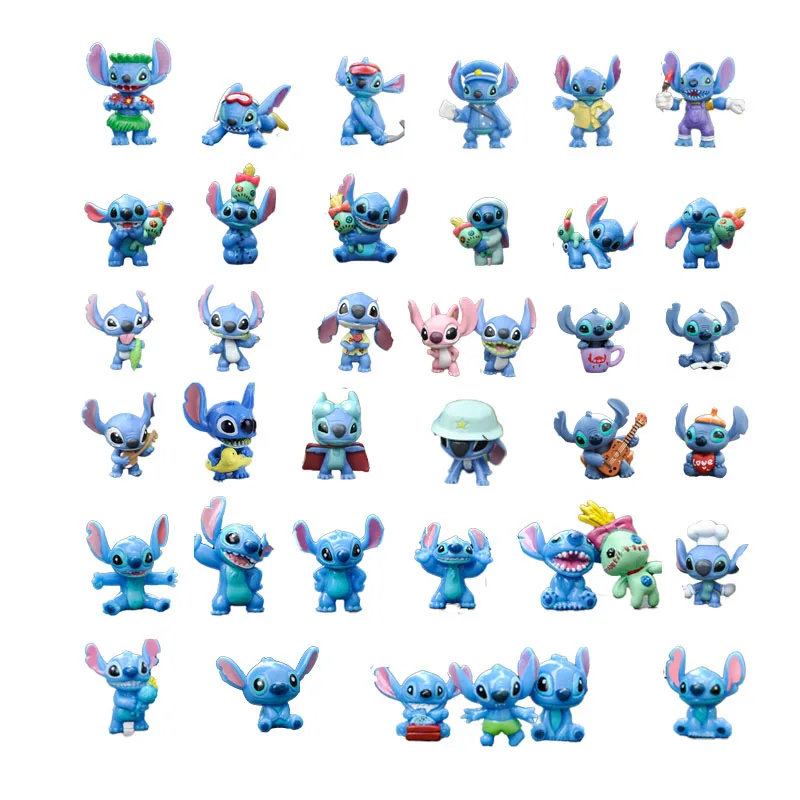 38Pcs Lilo&Stitch Figure Toys Anime Stitch Bag Action Figure Model Ornamental Decoration Collect Toys Gift With Bag ﻿